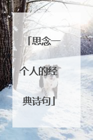 思念一个人的经典诗句