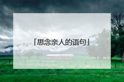 思念亲人的语句