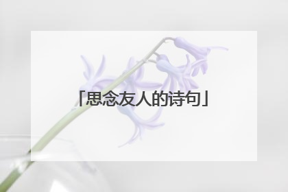 思念友人的诗句