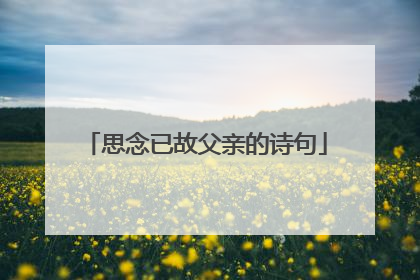 思念已故父亲的诗句