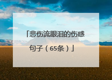 悲伤流眼泪的伤感句子（65条）