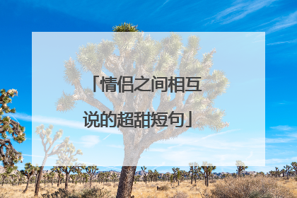 情侣之间相互说的超甜短句