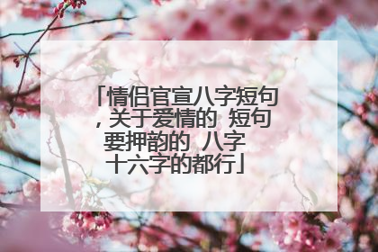 情侣官宣八字短句,关于爱情的 短句 要押韵的 八字 十六字的都行