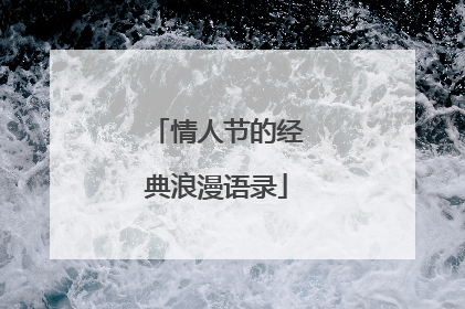 情人节的经典浪漫语录