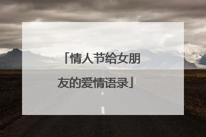 情人节给女朋友的爱情语录