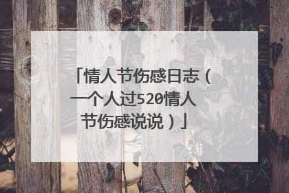 情人节伤感日志(一个人过520情人节伤感说说)