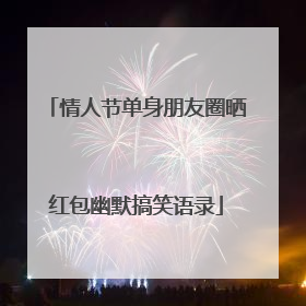 情人节单身朋友圈晒红包幽默搞笑语录