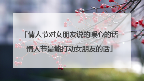 情人节对女朋友说的暖心的话 情人节最能打动女朋友的话