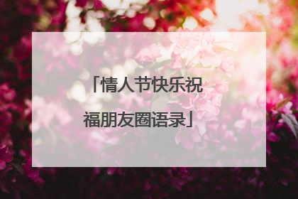 情人节快乐祝福朋友圈语录