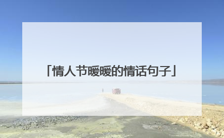 情人节暖暖的情话句子