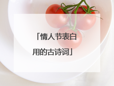 情人节表白用的古诗词