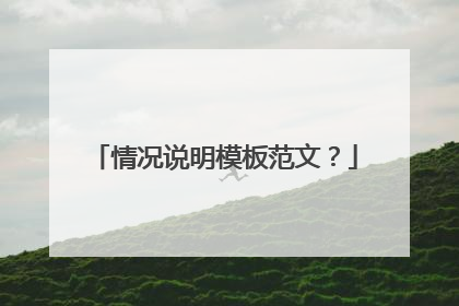 情况说明模板范文?