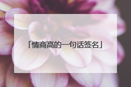 情商高的一句话签名