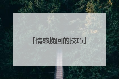 情感挽回的技巧