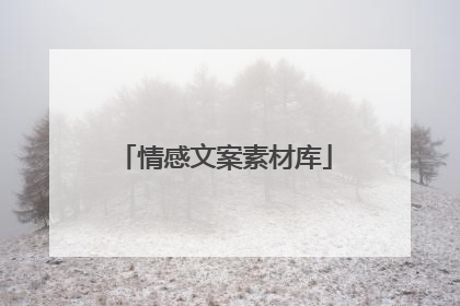 情感文案素材库