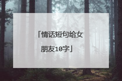 情话短句给女朋友10字