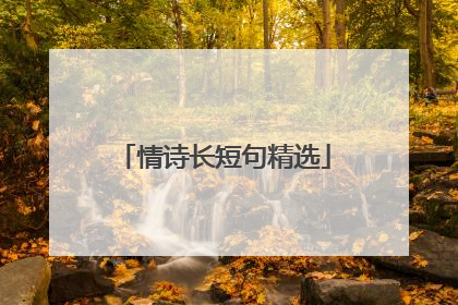 情诗长短句精选