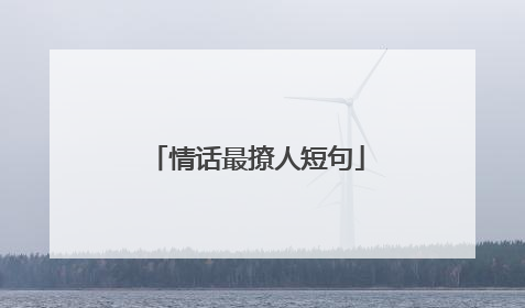 情话最撩人短句