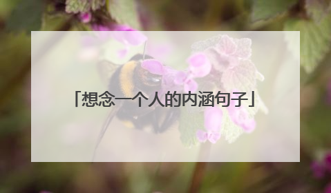 想念一个人的内涵句子
