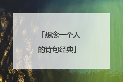 想念一个人的诗句经典