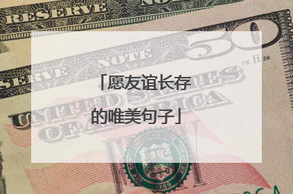 愿友谊长存的唯美句子