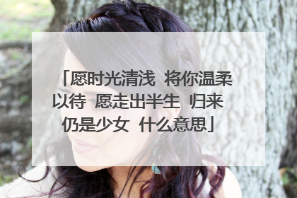 愿时光清浅 将你温柔以待 愿走出半生 归来仍是少女 什么意思