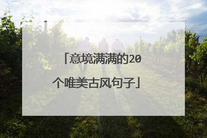 意境满满的20个唯美古风句子