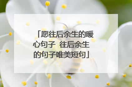 愿往后余生的暖心句子 往后余生的句子唯美短句