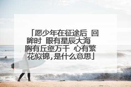 愿少年在征途后 回眸时 眼有星辰大海 胸有丘壑万千 心有繁花似锦,是什么意思