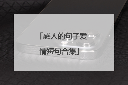 感人的句子爱情短句合集