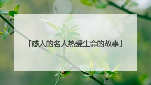 感人的名人热爱生命的故事