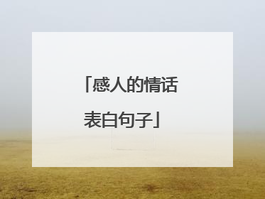 感人的情话表白句子