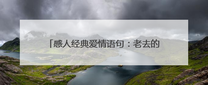 感人经典爱情语句:老去的是岁月,不变的是我的情怀