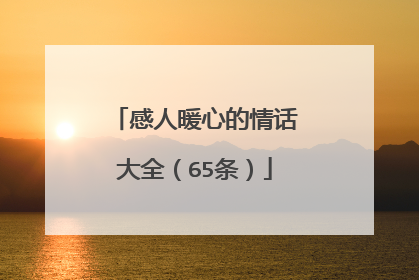 感人暖心的情话大全(65条)