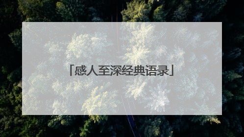 感人至深经典语录