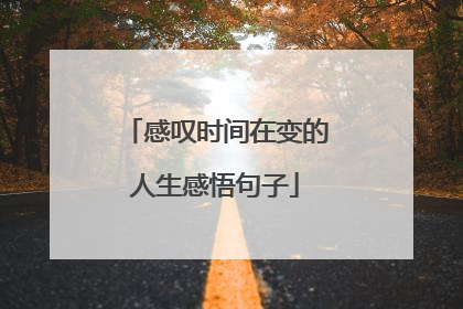 感叹时间在变的人生感悟句子