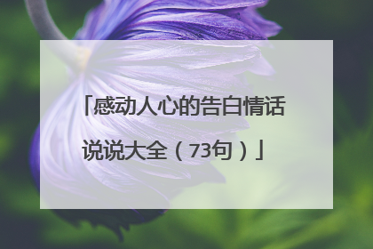 感动人心的告白情话说说大全(73句)