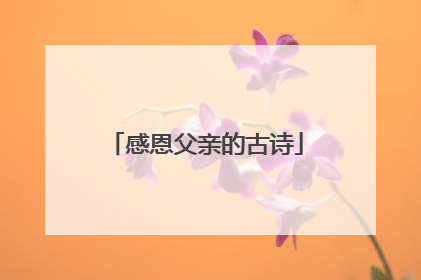感恩父亲的古诗
