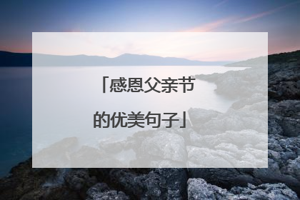 感恩父亲节的优美句子