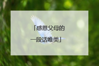感恩父母的一段话唯美