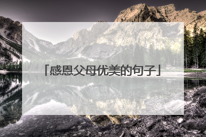 感恩父母优美的句子