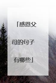 感恩父母的句子有哪些