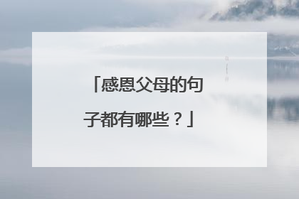 感恩父母的句子都有哪些?