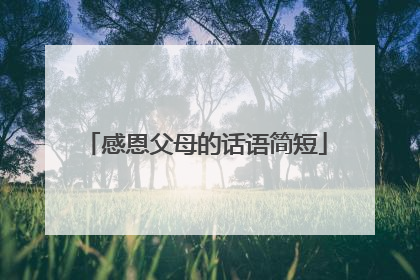 感恩父母的话语简短