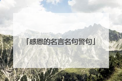 感恩的名言名句警句