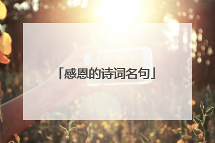 感恩的诗词名句
