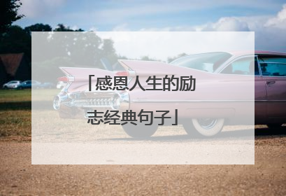 感恩人生的励志经典句子