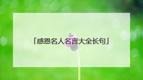 感恩名人名言大全长句