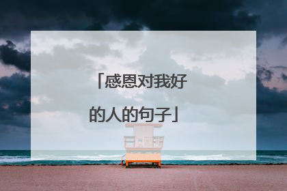感恩对我好的人的句子