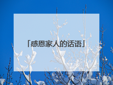感恩家人的话语